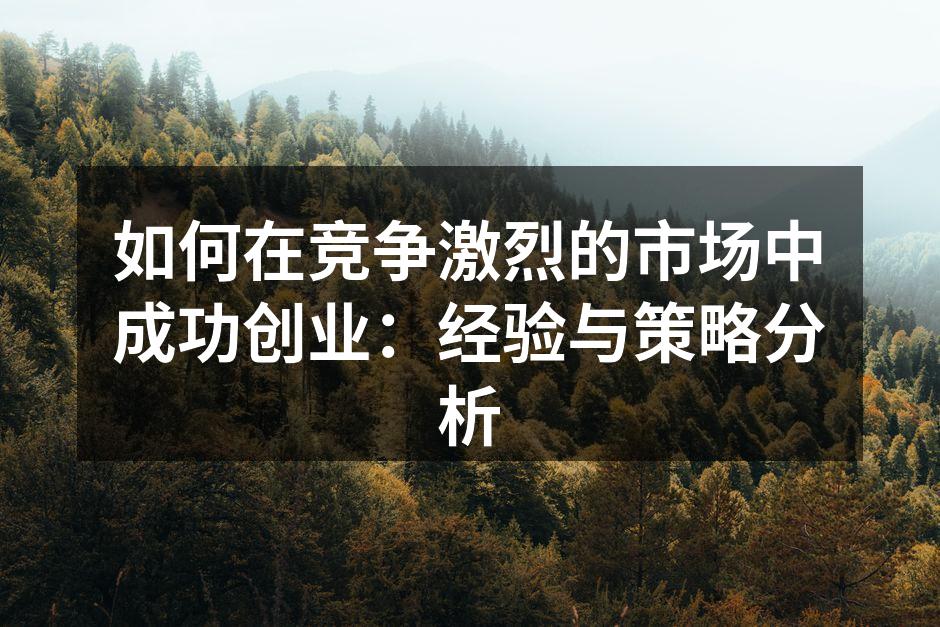如何在竞争激烈的市场中成功创业：经验与策略分析